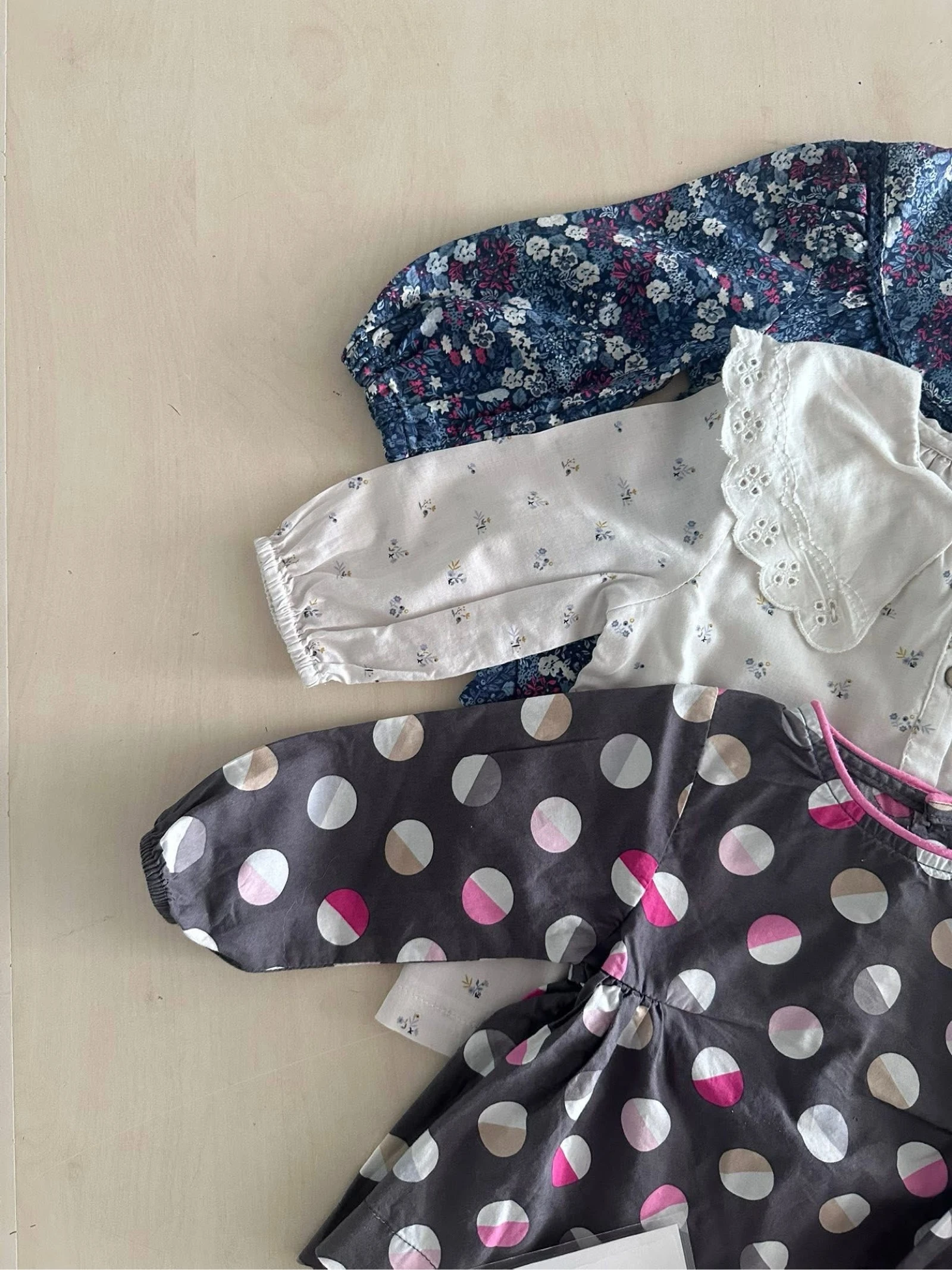 Set van 3 baby-meisjesoverhemden/blouses / maat 6 maanden – photo 8